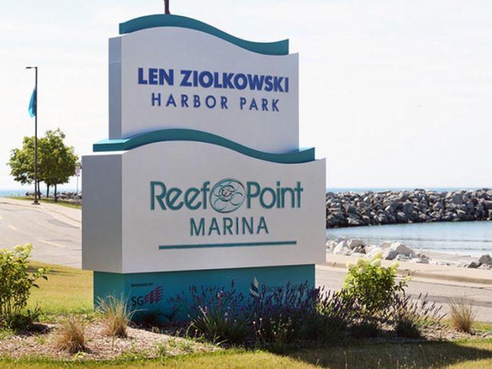 Reef Point Marina Monument Sign - Racine, WI